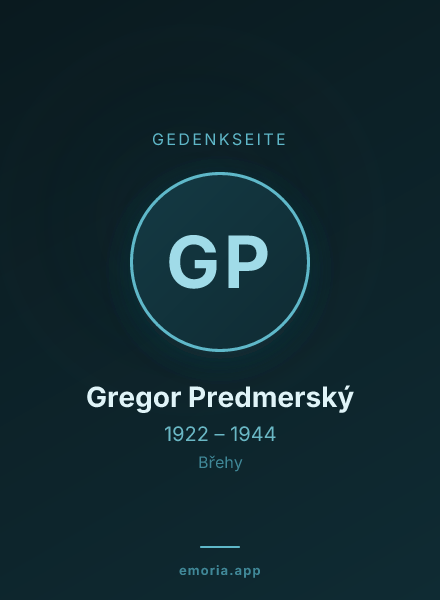 Gedenkportrait von Gregor Predmerský