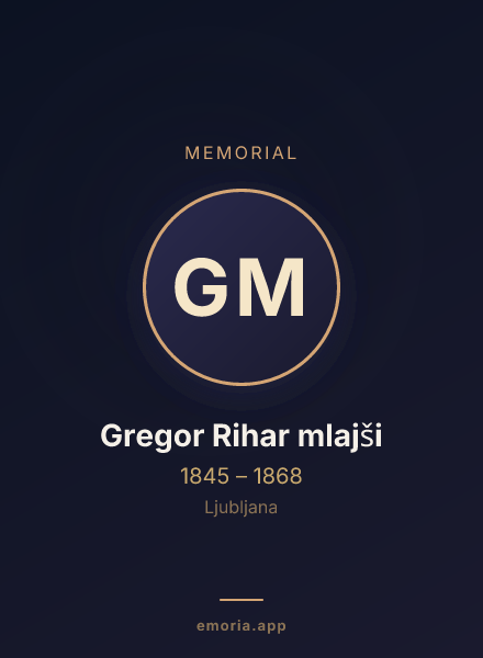 Memorial portrait of Gregor Rihar mlajši