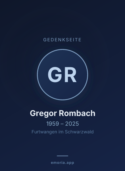 Gedenkportrait von Gregor Rombach