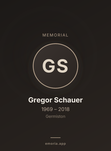 Memorial portrait of Gregor Schauer
