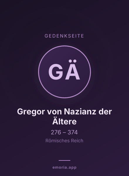 Gedenkportrait von Gregor von Nazianz der Ältere