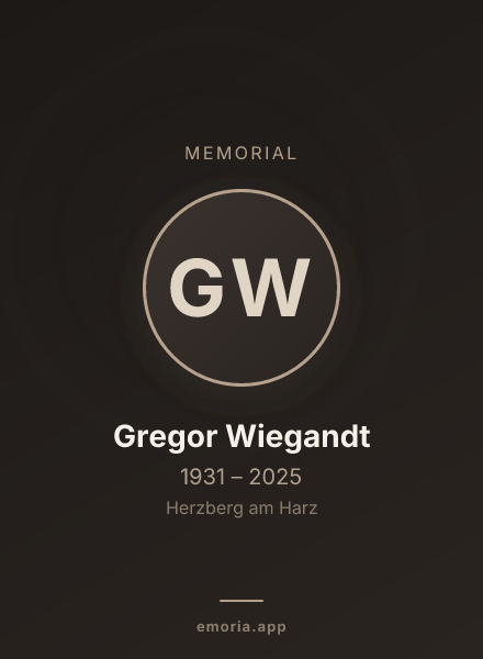 Memorial portrait of Gregor Wiegandt