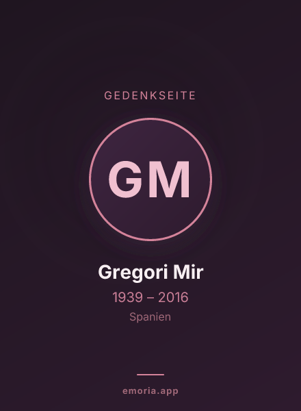 Gedenkportrait von Gregori Mir