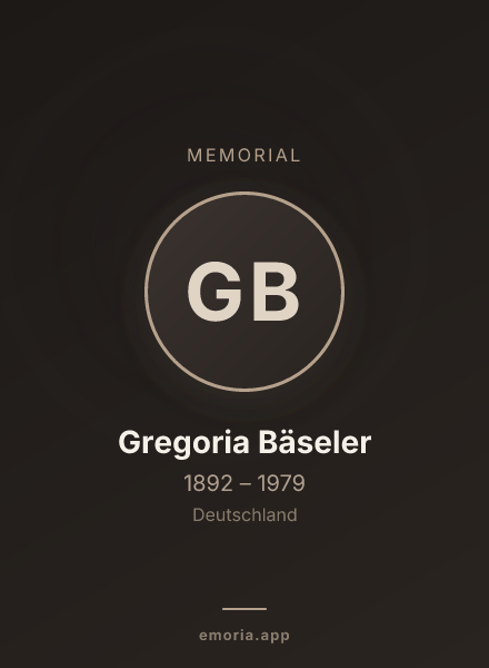 Memorial portrait of Gregoria Bäseler