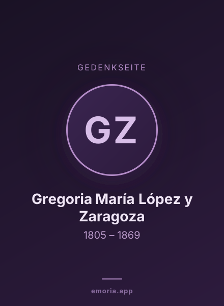 Gedenkportrait von Gregoria María López y Zaragoza