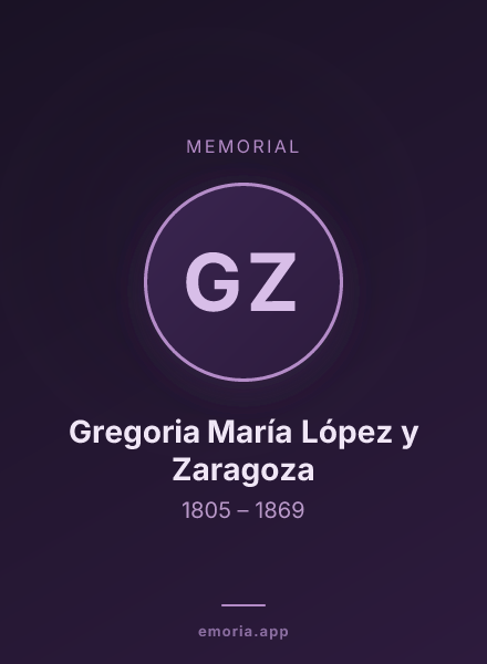 Memorial portrait of Gregoria María López y Zaragoza