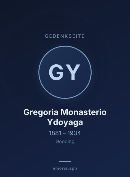 Gedenkportrait von Gregoria Monasterio Ydoyaga