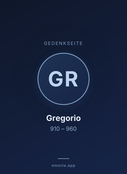 Gedenkportrait von Gregorio