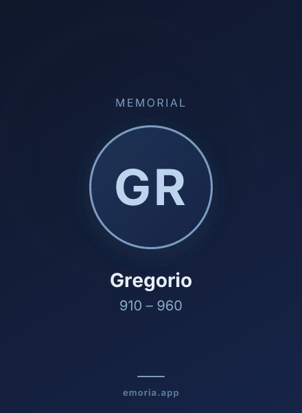 Memorial portrait of Gregorio