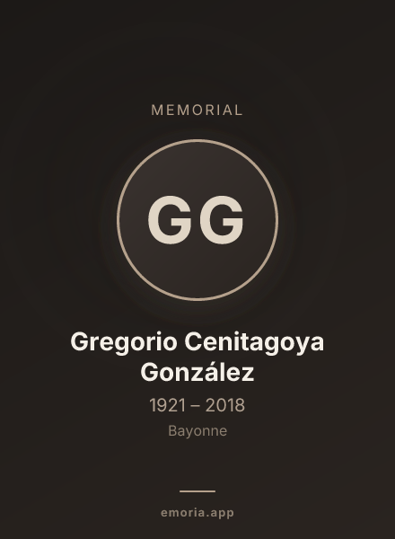 Memorial portrait of Gregorio Cenitagoya González