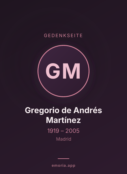 Gedenkportrait von Gregorio de Andrés Martínez