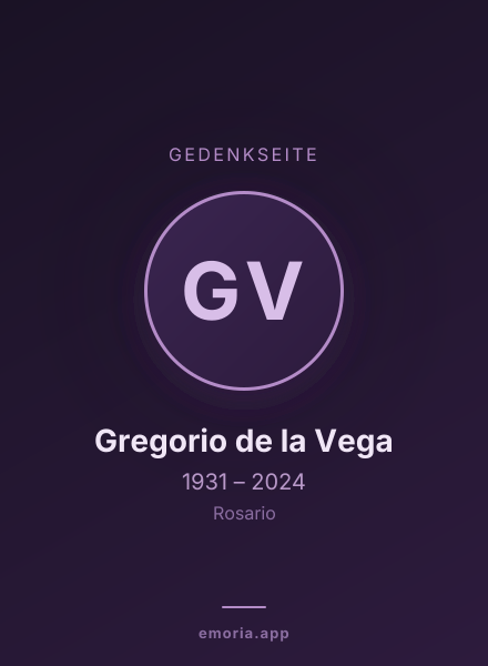 Gedenkportrait von Gregorio de la Vega
