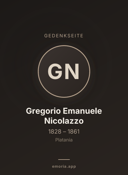 Gedenkportrait von Gregorio Emanuele Nicolazzo