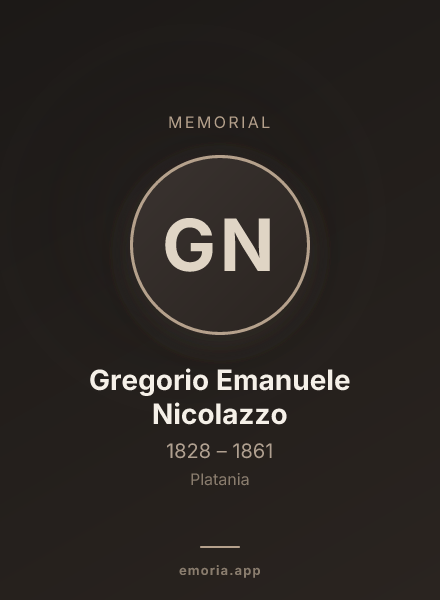 Memorial portrait of Gregorio Emanuele Nicolazzo