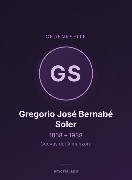 Gedenkportrait von Gregorio José Bernabé Soler