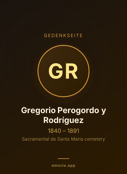 Gedenkportrait von Gregorio Perogordo y Rodríguez