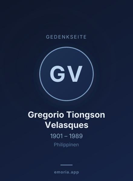 Gedenkportrait von Gregorio Tiongson Velasques