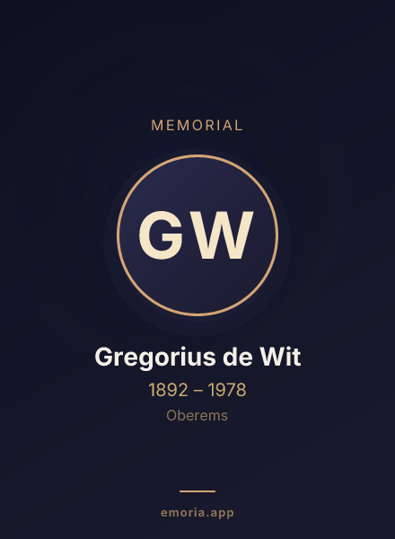 Memorial portrait of Gregorius de Wit