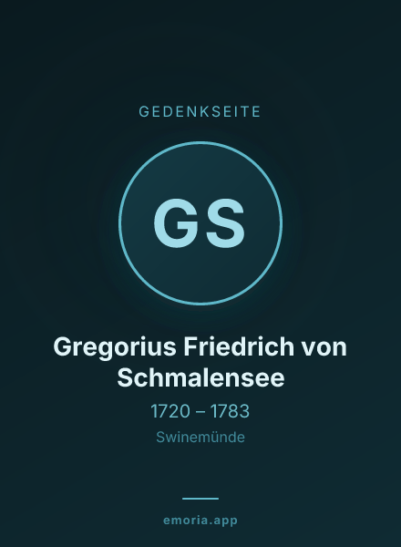 Gedenkportrait von Gregorius Friedrich von Schmalensee