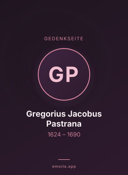 Gedenkportrait von Gregorius Jacobus Pastrana