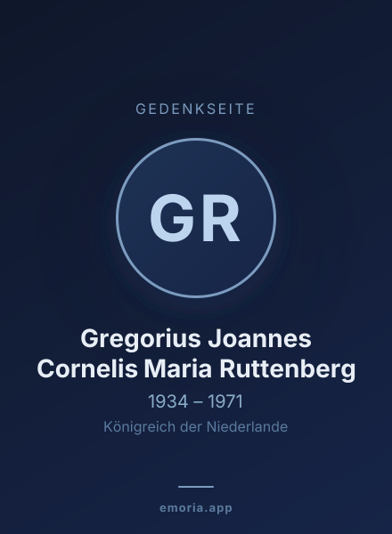 Gedenkportrait von Gregorius Joannes Cornelis Maria Ruttenberg