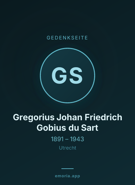 Gedenkportrait von Gregorius Johan Friedrich Gobius du Sart