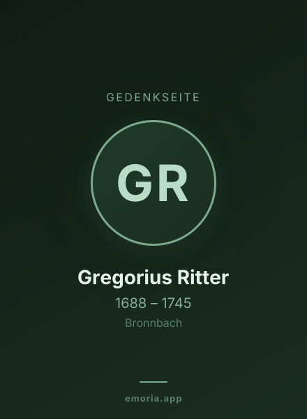 Gedenkportrait von Gregorius Ritter