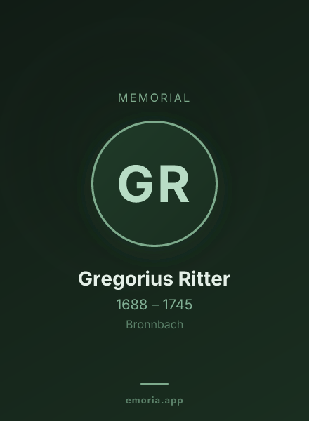 Memorial portrait of Gregorius Ritter