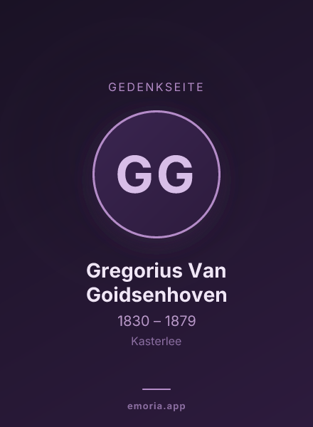 Gedenkportrait von Gregorius Van Goidsenhoven