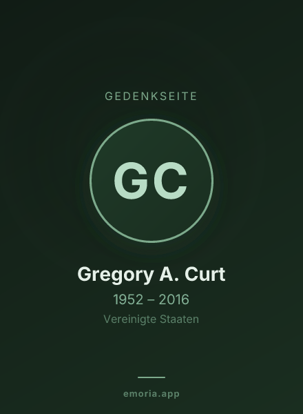 Gedenkportrait von Gregory A. Curt