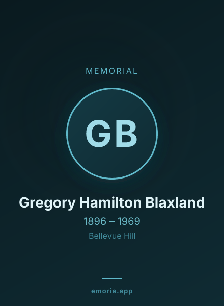 Memorial portrait of Gregory Hamilton Blaxland