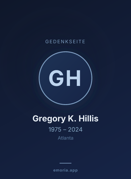 Gedenkportrait von Gregory K. Hillis