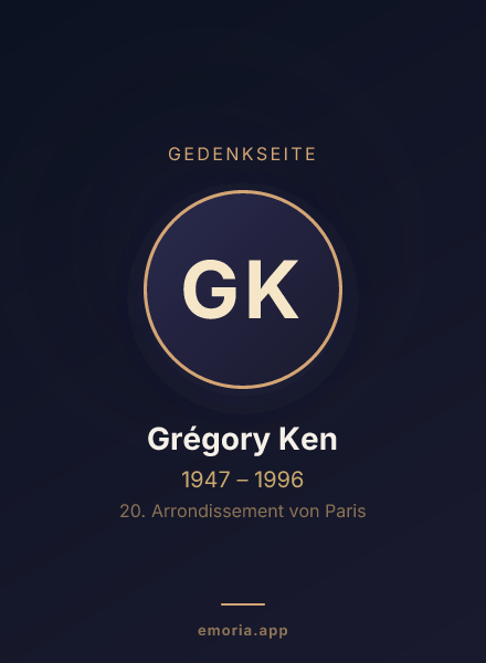 Gedenkportrait von Grégory Ken