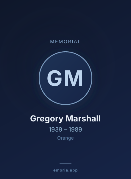 Memorial portrait of Gregory Marshall