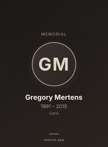 Memorial portrait of Gregory Mertens