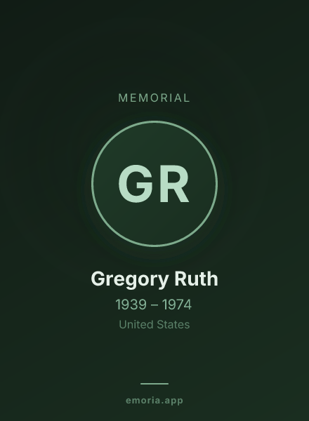 Memorial portrait of Gregory Ruth