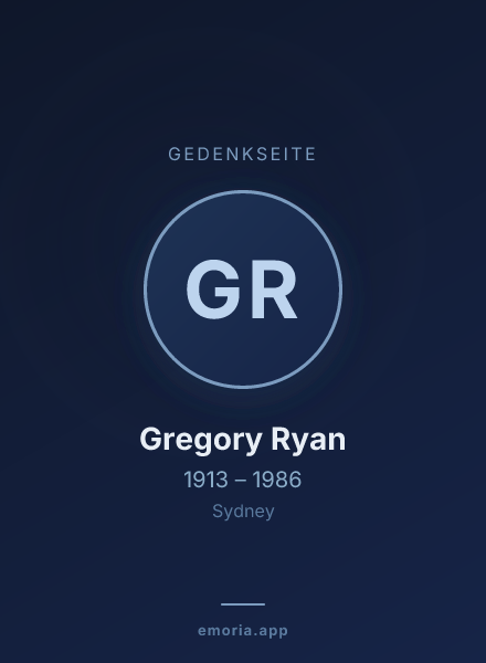 Gedenkportrait von Gregory Ryan