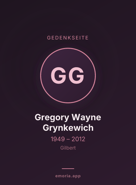 Gedenkportrait von Gregory Wayne Grynkewich