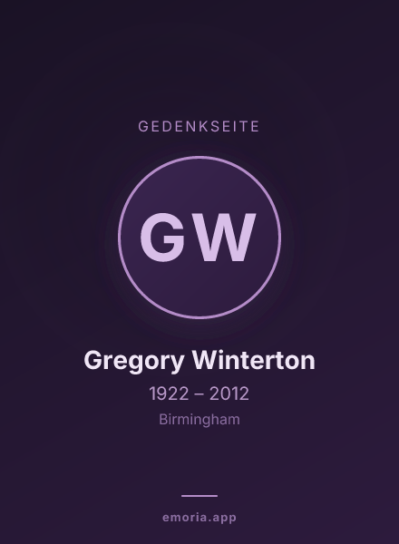 Gedenkportrait von Gregory Winterton