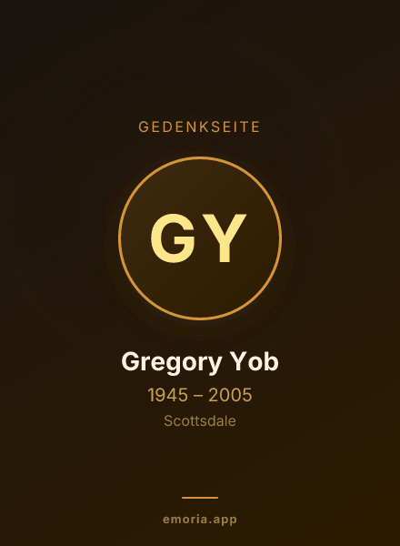 Gedenkportrait von Gregory Yob