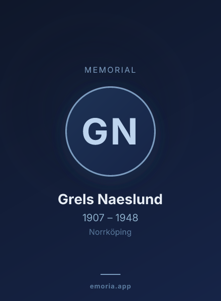 Memorial portrait of Grels Naeslund