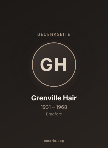 Gedenkportrait von Grenville Hair