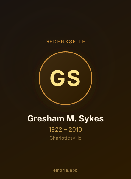 Gedenkportrait von Gresham M. Sykes