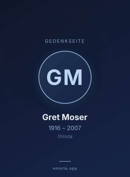 Gedenkportrait von Gret Moser