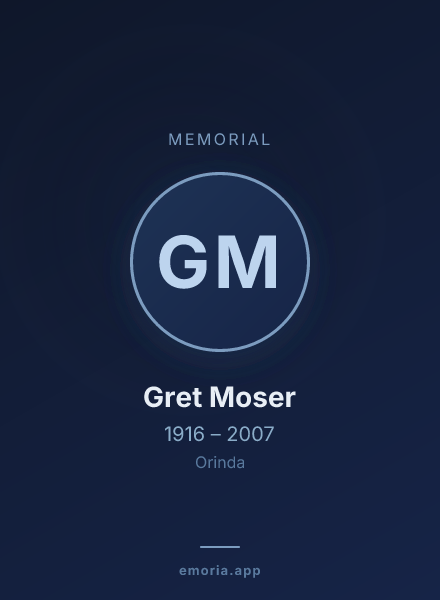 Memorial portrait of Gret Moser