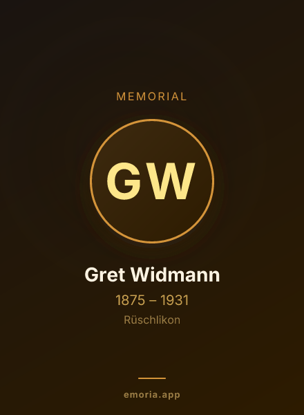 Memorial portrait of Gret Widmann