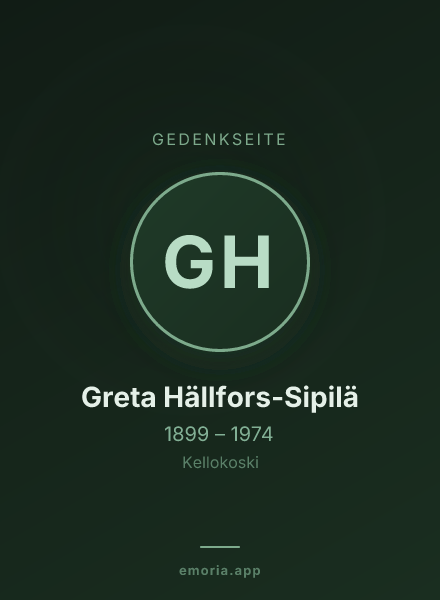 Gedenkportrait von Greta Hällfors-Sipilä