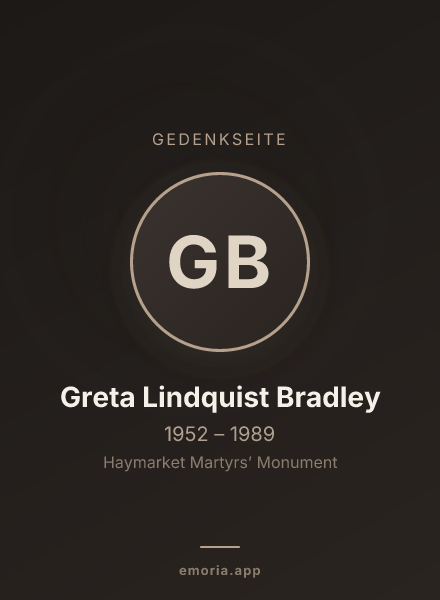Gedenkportrait von Greta Lindquist Bradley
