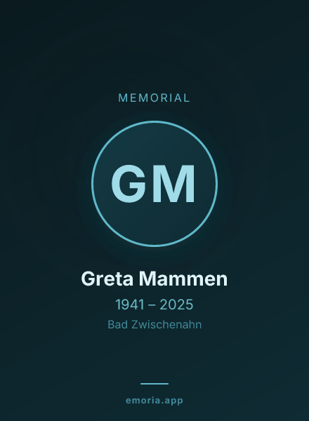 Memorial portrait of Greta Mammen