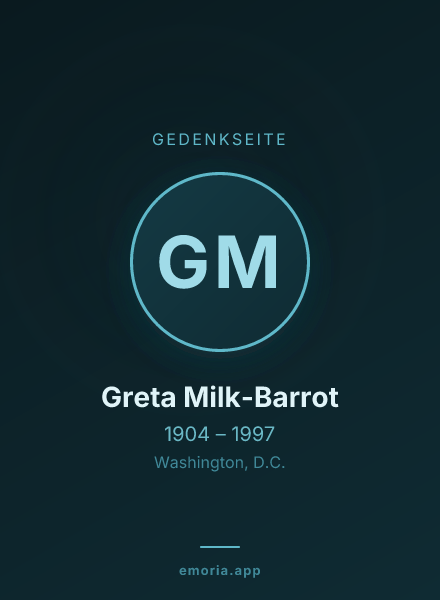 Gedenkportrait von Greta Milk-Barrot
